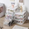 優の屋 現代簡約桌上型四層抽屜收納櫃 透明收納盒