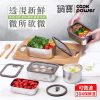 匠造系列可微波強化玻璃蓋不鏽鋼保鮮盒3件組